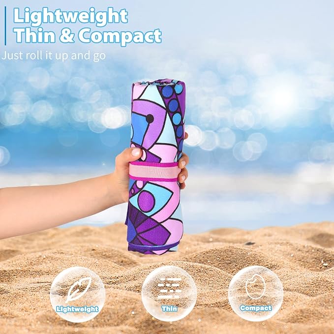 2 Pack Lightweight Thin Beach Towel Oversized 71"x32"