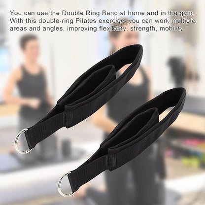Pilates Double Loop Straps for Reformer, D Ring Straps Handle, Yoga Exercise Straps, 2 PCS