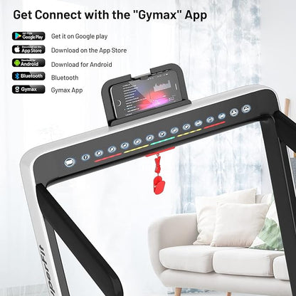 GYMAX Walking Pad, Dual LED Display 2 in 1 Under Desk Treadmill for Home with Remote & Smart App Control, 2.25HP Foldable Portable Treadmill Running Machine for Office Small Space