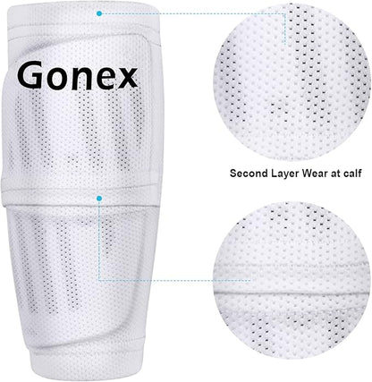Gonex Soccer Shin Guards for Kids Adult, Youth Boys Girls Shin Guards Slip in Soccer Shin Pad Sleeves Canilleras for Football Games, EVA Cushion Protection Reduce Shocks & Injuries
