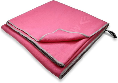 Flow Hydro Sport Towel - Quick Dry Swimming Towels in Microfiber for Swim, Pool, Triathlon, and Other Water Sports in Medium, Extra Large, and Hooded Sizes (Pink, X-Large (72" x 40"))