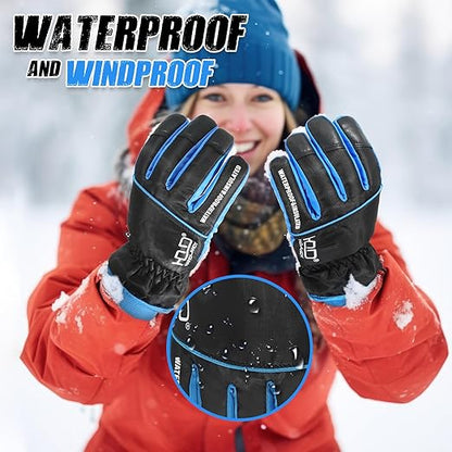 HANDLANDY Insulated Work Gloves Waterproof for Men Women, 3M Thinsulate Ski Gloves Winter Cold Weather Work Gloves Touchscreen (XL, Black)
