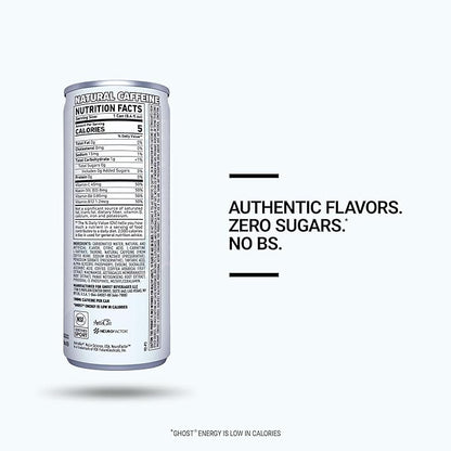 GHOST Energy Drink - 24-Pack, Original, 8.4oz - Energy & Focus & No Artificial Colors - 100mg of Natural Caffeine, L-Carnitine & Taurine - Gluten-Free & Vegan