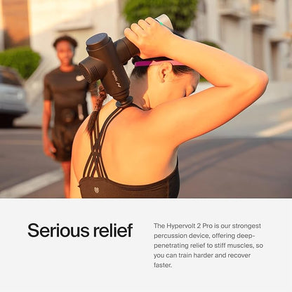 Hyperice Hypervolt 2 Pro - Featuring Quiet Glide Technology - Handheld Percussion Massage Gun - 5 Speeds, 5 Interchangeable Heads - Helps Relieve Sore Muscles and Stiffness FSA-HSA