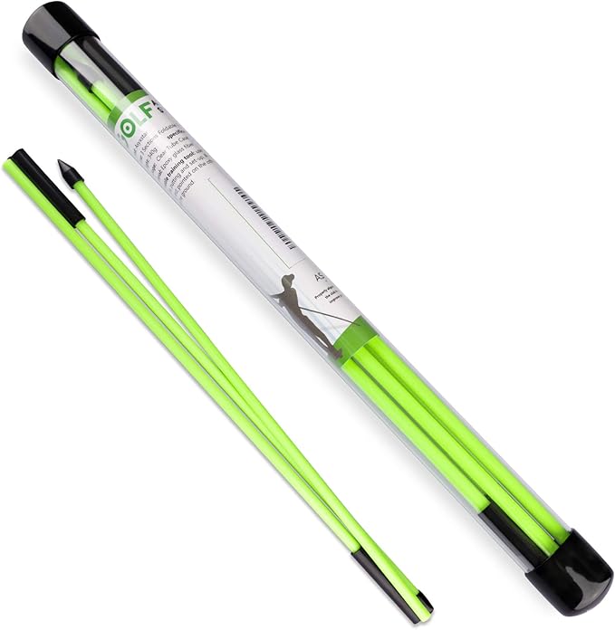 Golf Alignment Sticks - Golf Sticks Alignment Aid Golf Alignment Rods for Aiming, Putting, Full Swing Trainer, Posture Corrector Golf Training aid with Clear Tube Case