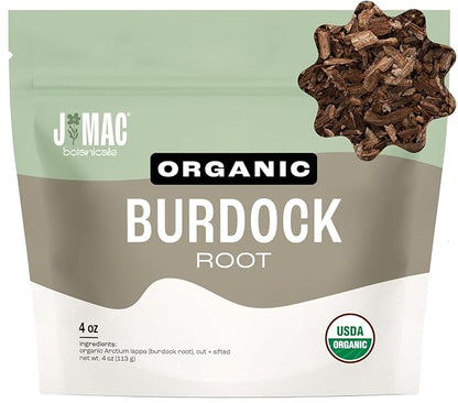 J Mac Botanicals Organic Burdock Root Herbal Tea - 4 oz