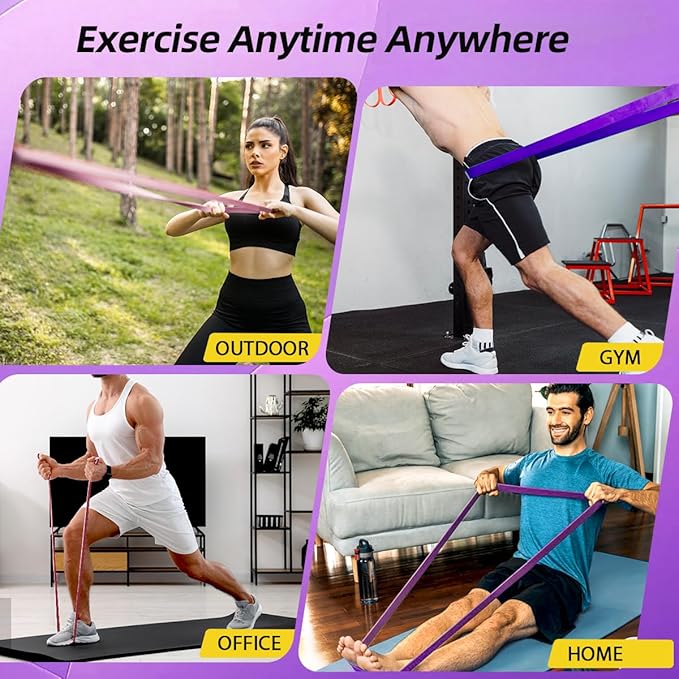 WHATAFIT Resistance Bands, Pull Up Assistance Bands, Exercise Bands, Workout Bands Set for Men and Women Home Fitness, Body Stretching, Strength Training, Physical Therapy