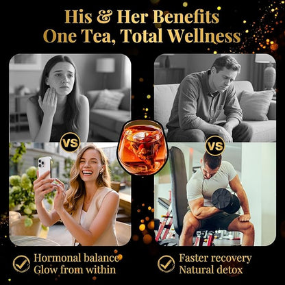 Ginseng Six Treasure Tea - Traditional Kidney Tea for Men & Women, Natural Herbal Formula Bags with 6 Precious Ingredients, Gift for Spouses, Wellness Seekers, Fitness Lovers(1 Pack/25 Bags)