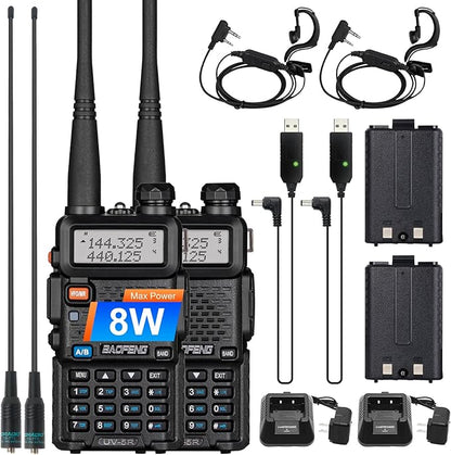 2 Pack BaoFeng UV-5R 8 Watt Ham Radio