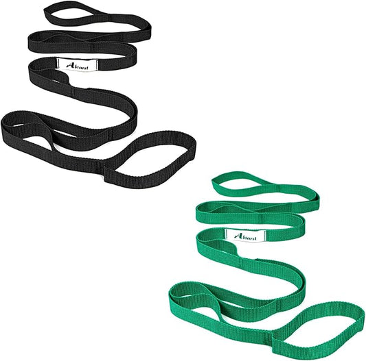 Stretching Strap Yoga Straps for Physical Therapy, 10 Loops Non-Elastic Stretch Band for Pilates, Flexibility, Exercise and Gymnastics