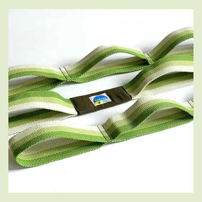 California Yoga Strap | Yoga Belt with Loops | 12 Multi Loop & Non-Elastic | Stretching Strap | Gym Workout & Exercise Bands | Physical Therapy | Improves Sitting Posture for Women & Men