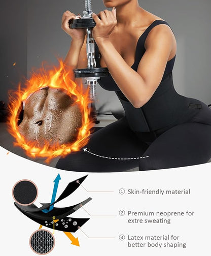 FeelinGirl Waist Trainer Belt Waist Cincher Trimmer Ab Belt Tummy Control Body Shaper with Triple Wrap Women and Men