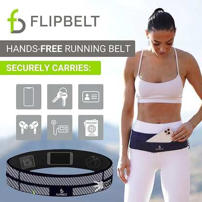 FlipBelt Zipper Running Belt, Waist Pack for Fitness and Running, US Company