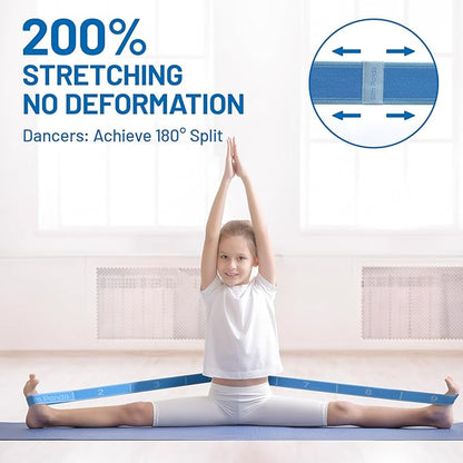 Slim Panda Stretch Strap, Dance Stretch Bands Flexibility, Elastic Yoga Stretching Strap with 9 Loops for Physical Therapy, Pilates, Yoga, Ballet, Gymnastics Stretching Bands for Exercise