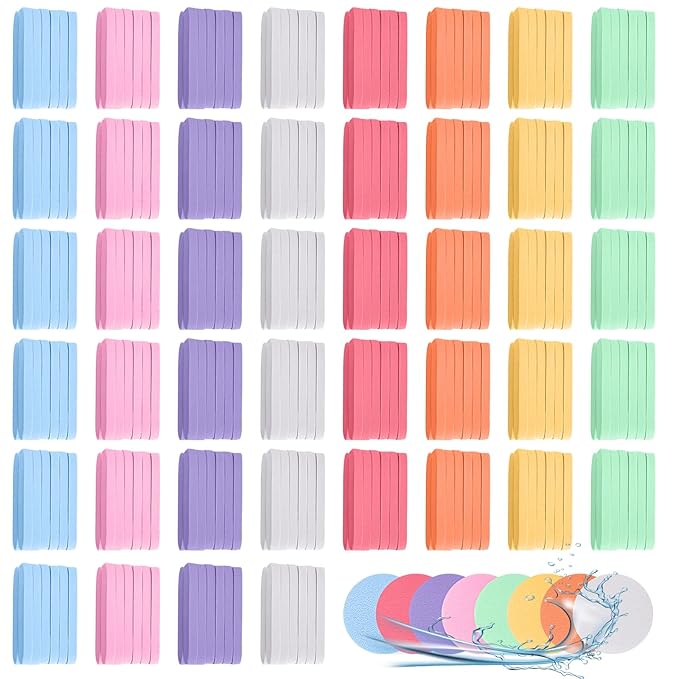 480 Pcs Compressed Facial Sponges for Makeup Removal & Exfoliating Premium Face Cleansing Sponge Pads for Women & Girls Soft Wash Round Sponge Spa & Daily Use，Multiple colors