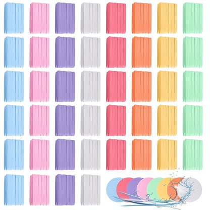 480 Pcs Compressed Facial Sponges for Makeup Removal & Exfoliating Premium Face Cleansing Sponge Pads for Women & Girls Soft Wash Round Sponge Spa & Daily Use，Multiple colors
