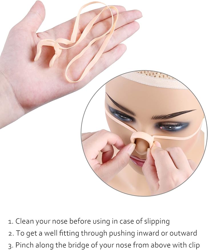 Blulu 6 Pieces Swimming Nose Clip Latex Gel Nose Plugs for Swimming Swimmer Accessories for Older Kids, Beige