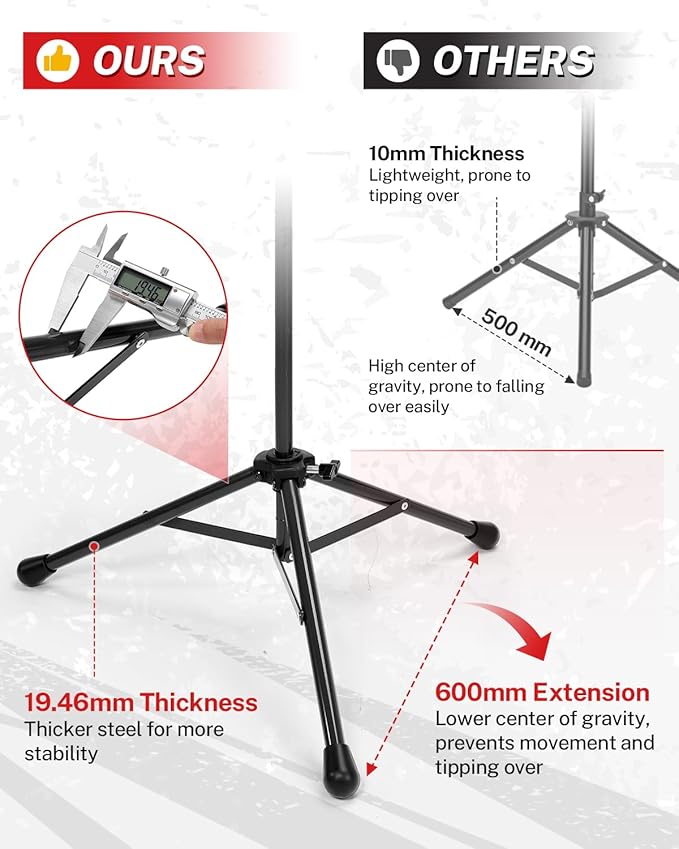 Gonex Baseball Softball Practice Hitting Batting Tripod Stand Rubber Tee Collapsible Portable with Carrying Bag
