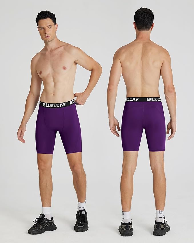 Blueleaf Men's Compression Shorts Sports Running Spandex Shorts Performance Athletic Workout Base Layer Underwear