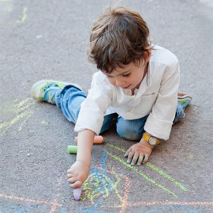 feela Sidewalk Chalk, 162 Pack 18 Colors Sidewalk Chalk Set For Kids Jumbo Chalk Bulk, Great for Kids Family, Paint on Sidewalk Wall School Driveway Blackboard Street Playground