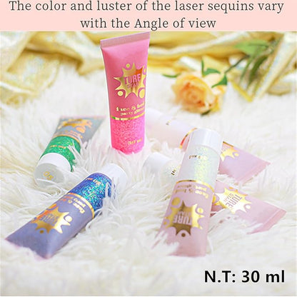 Go Ho Chameleon Light Purple Body Glitter Gel,Color Changing Light Purple Face Glitter,Holographic Fine Chunky Sequins Glitters,Reflective Sparkly Festival Rave Accessories