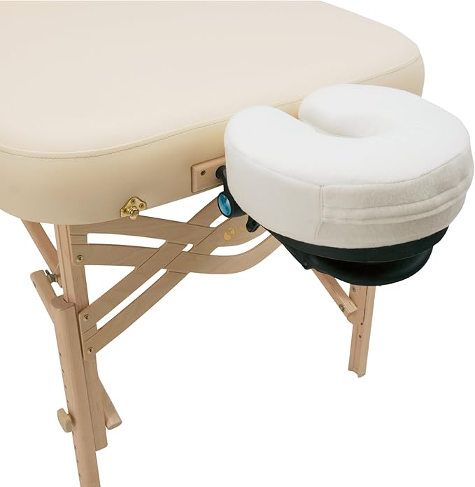 EarthLite Massage Face Cradle Cushion Memory Foam - Massage Table & Massage Chair Headrest Pillow w/Washable Fleece Cover, White