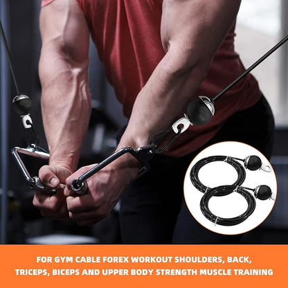 2 Pack Fitness Pulley Cable 78 Inch, Adjustable Home Gym Cable Replacement, Heavy Duty Weight Cables for Pulley System Cable Machine Workout Equipment, Steel Wire Rope with Rubber Stopper Ball