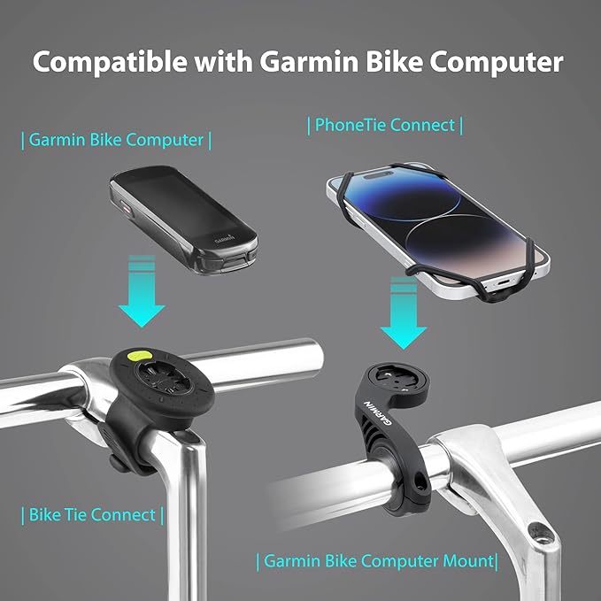 BONE Run + Bike Tie Connect Kit 2, 2-in-1 Running & Bike Phone Holder, Detachable & Rotatable 360° Sport Armband & Phone Mount Compatible with Most Smartphones (Stem/Armband 2-in-1 Connection Kit)