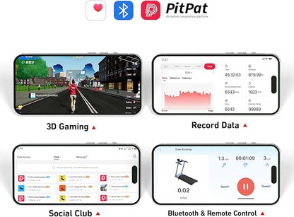 Treadmill with 5% Incline, 300lbs Capacity Folding 15 HP Small Treadmills for Home Portable Running Treadmill with Handles Quiet Brushless Dual Cushion System, Electric Compact Treadmil