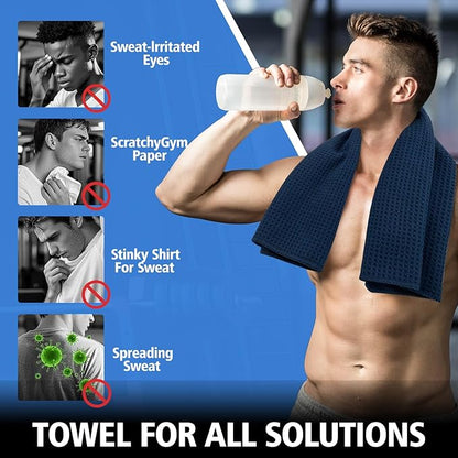 Microfiber Gym Towels for Working Out, Quickly Dry Yoga Hand Towels for Men & Women Tennis, 16 Inch x 27 Inch, 3 Pack, Multicolor