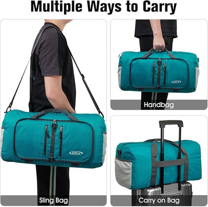 G4Free 40L/65L Foldable Duffel Bag, Water-Repellent Travel Backpack, Lightweight Carry Bag for Overnight Weekender Sports Men Women