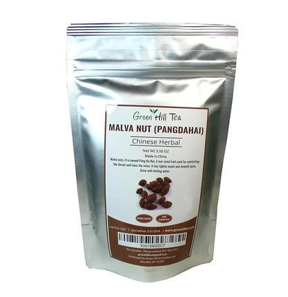 Greenhilltea, Malva Nut Dried Sterculia Lychnophora, Dried Pangdahai胖大海, Caffeine free .NO GMO, NO Additives, Selected,shipping from USA, packaged in foil zip lock bag 3.5 OZ