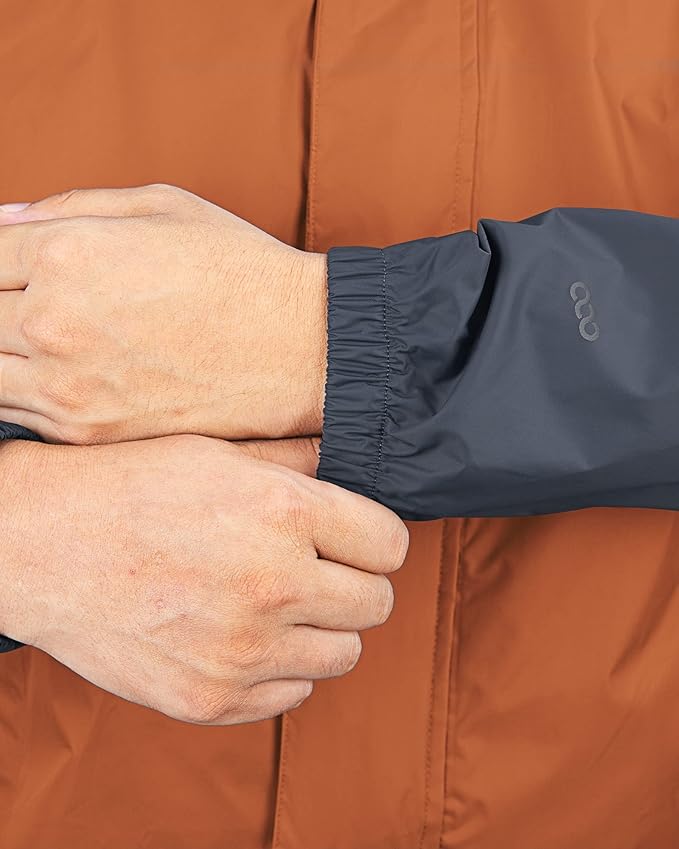 33,000ft Packable Rain Jacket Men's Lightweight Waterproof Rain Shell Jacket Raincoat with Hood for Golf Cycling Windbreaker