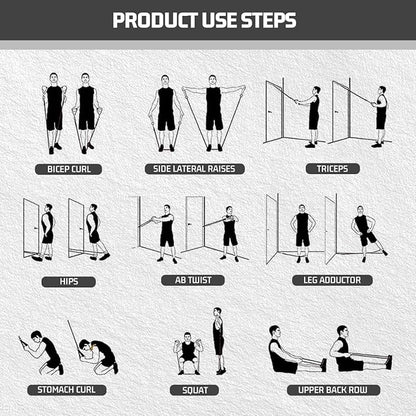 VEICK Resistance Bands, Exercise Bands for Working Out with Handles, Elastic Workout Bands for Men Women, Exercising Bands for Strength Training Equipment at Home Gym