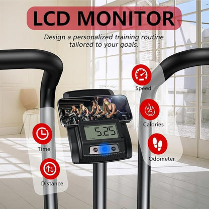 Air Bike, Wenoker Exercise Bike Air Resistance Stationary Bike for Home, Indoor Bike with Dual Action Handlebars, APP Connection Customizable Monitor