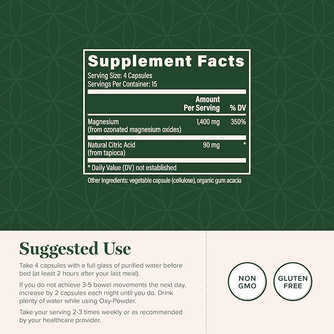 Global Healing Oxy-Powder Colon Cleanse, Constipation Relief for Women & Men, Magnesium Oxide Colon Cleanser & Detox for Weight Loss, Gut Cleanse Detox for Women and Men