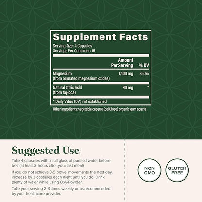 Global Healing Oxy-Powder Colon Cleanse, Constipation Relief for Women & Men, Magnesium Oxide Colon Cleanser & Detox for Weight Loss, Gut Cleanse Detox for Women and Men