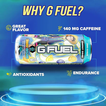 G Fuel Energy Drink, Blueberry Lemonade, Sugar Free Beverage with 140mg Caffeine, Daily Energy Boost with Focus Amino, Vitamin + Antioxidants, 16 oz Cans (aDrive, 12-Pack)