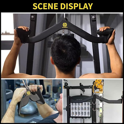 LAT Pulldown Attachment,Back Tricep Bar Strength Training,Handle Grips Lat Pull Down Bar Press Down Exercises,Cable Machine Accessories, Cable Back Attachments for Home Gym