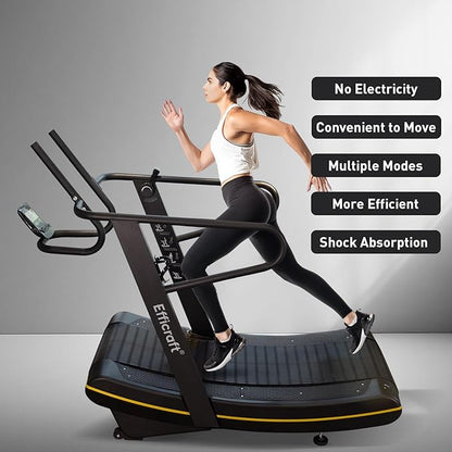 Manual Curved Treadmill, 8-Level Resistance, LCD Display, Non-Electric Fitness Equipment for Home & Gym, Cardio & Anaerobic Training