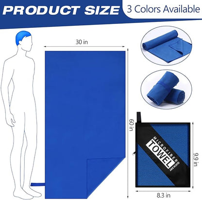 2 Pack Microfiber Beach Towel Large Travel Towel 60 x 30 Inch