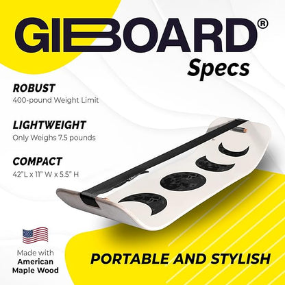 GIBBON SlackBoard - GiBoard Balance Board Kids & Adults - Slackline Balance Trainer - Slack Board Core Workout Equipment Home Gym Training - Standing Desk Exercise - Yoga, Agility, Pilates & More
