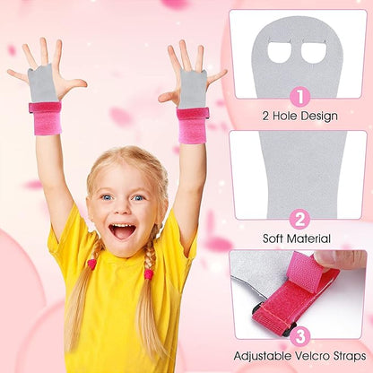 2 Gymnastics Grips Wristbands Sets for Girls Youth Kids