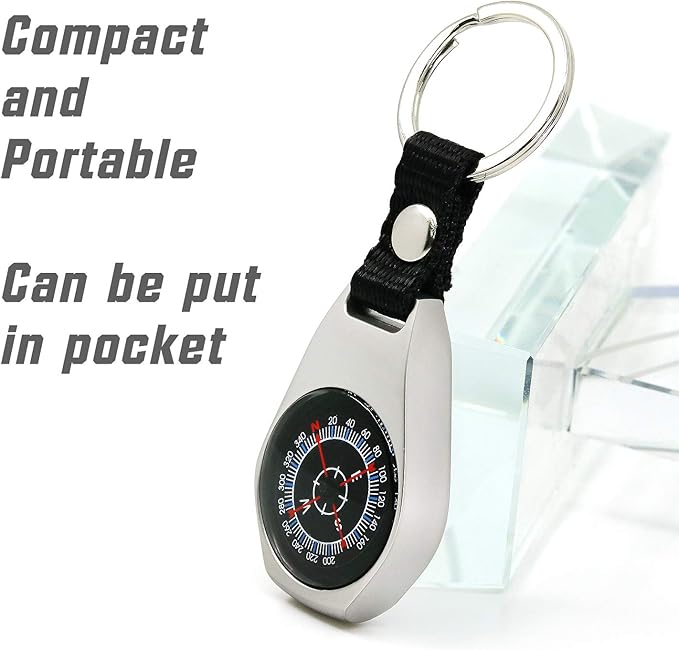 2 Pack Style Key Ring Compass