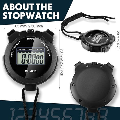 Kanayu 28 Pcs Multi Function Digital Stopwatch Timer Bulk Sports Stopwatch with Lanyard Date Time Alarm Timer for Coach Swimming Running Sports Train