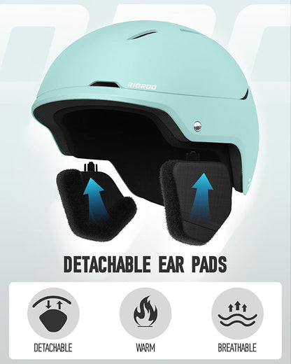 Ski Helmet and Goggles Set, Snowboard Helmet Goggles for Men Women & Youth, Shockproof Snow Helmet Anti Fog OTG Snow Goggles for Skiing Snowboarding