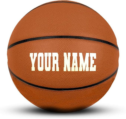 HAMMET Personalized Basketball – Customized Basketball with Your Name or Text – Multiple Colors, Fonts & Designs Available – Durable for Indoor and Outdoor - Ideal Gift for Son, Daughter, Boy or Girl