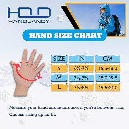 HANDLANDY Waterproof Insulated Work Gloves, 3M Thinsulate Thermal Winter Gloves for Men Women Touch Screen, Warm Ski Snowboard Cold Weather Gloves (Large, Pink)