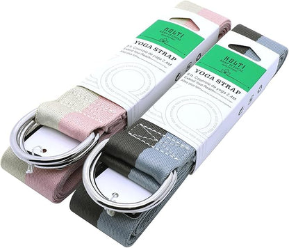 Yoga Exercise Adjustable Straps 8FT with Durable D-Ring for Pilates & Gym Workouts | Hold Poses, Stretch, Improve Flexibility & Maintain Balance