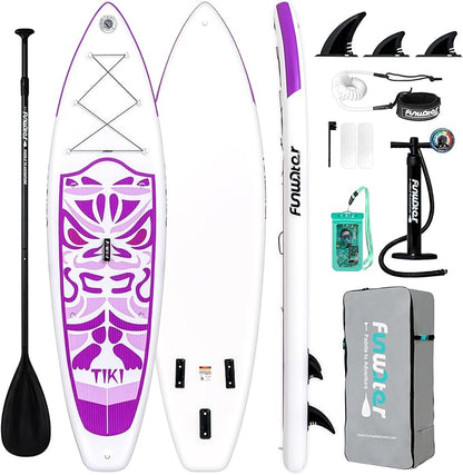 FunWater Inflatable Ultra-Light Stand Up Paddle Board for All Skill Levels with Premium SUP Paddleboard Accessories,Non-Slip Comfort Deck for Youth & Adults